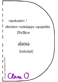 Aikuisten ruokalapun / Rapukaulurin kaavan alaosa - A4 tulosteena