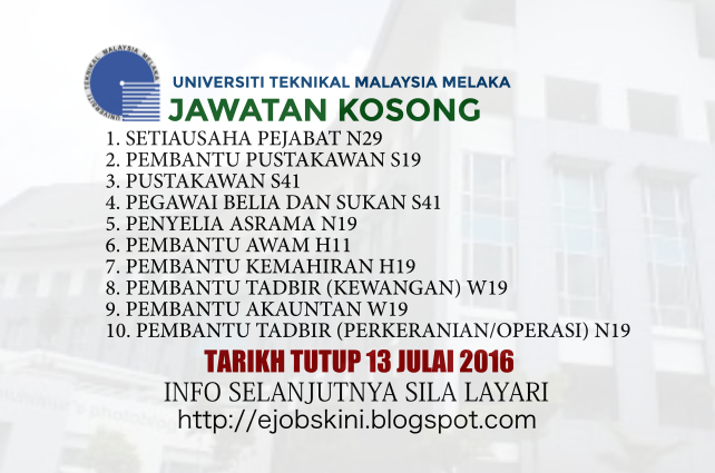 Jawatan Kosong UTEM