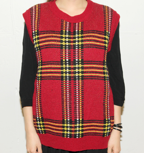 Plaid Knit Vest