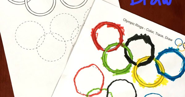 olympic rings coloring tracing drawing sheet totschooling toddler preschool kindergarten educational printables