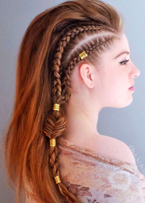 Peinados con trenzas vikingas : Elegantes