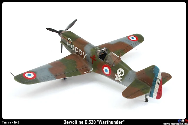 Maquette du Dewoitine D.520  Warthunder de Tamiya au 1/48.