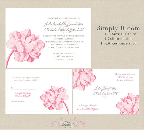 Anyway I found this gorgeous free downloadable wedding invite from Blush 