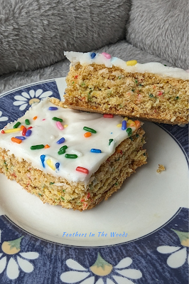 Funfetti brownies from a cake mix