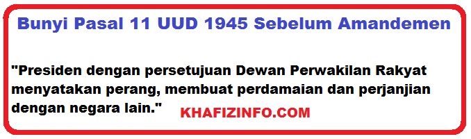  Bunyi  Pasal  11 Ayat  1 2 3 UUD 1945  dan Penjelasannya 