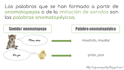 Resultado de imagen de palabras onomatopeyicas 6º primaria blog