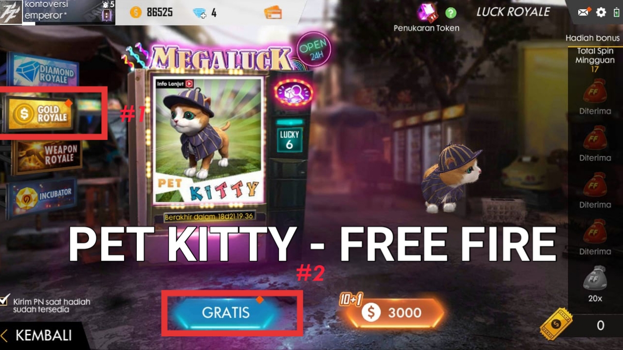 Cara Mendapatkan Pet Kitty di Free Fire