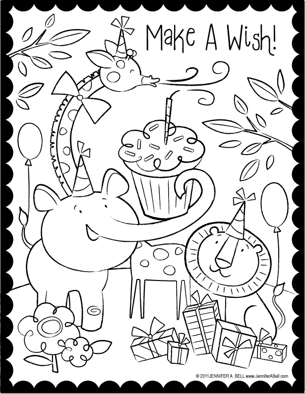 Birthday Coloring Pages 2