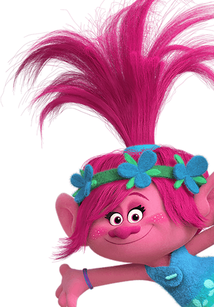 clipart de Poppy  de trolls en png sin fondo