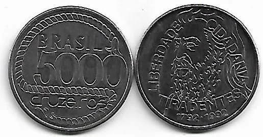 Moeda de 5000 Cruzeiros, 1992