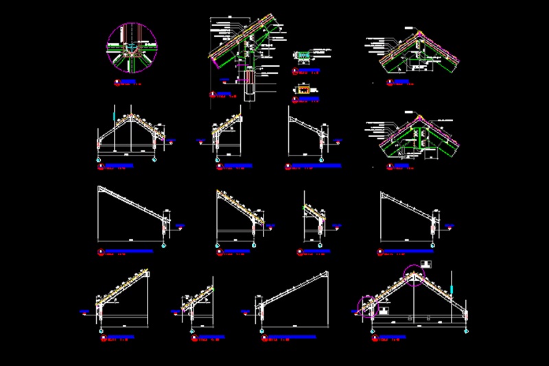 Gambar Kerja Type Rangka  dan Detail Atap  Baja File Dwg 