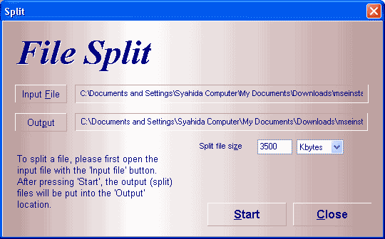 split file