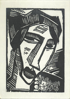 Schmidt-Rottluff, Frauenkopf, Holzschnitt 1916, 25,7 x 17,9 cm