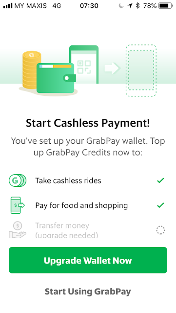 GrabPay - Need to upgrade wallet first