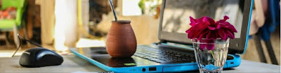 A laptop on a table