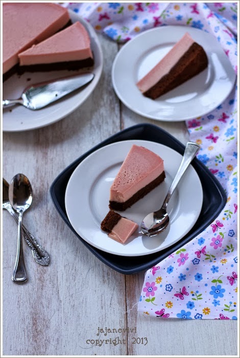 PUDDING CAKE COKLAT STROWBERRY  jajane vivi