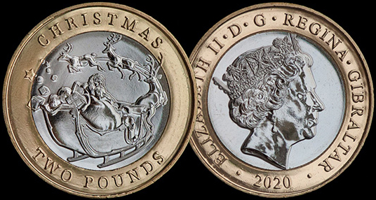 Gibraltar 2 pounds 2020 - Christmas