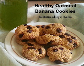 Healthy Oatmeal Banana Cookies Recipe @ treatntrick.blogspot.com
