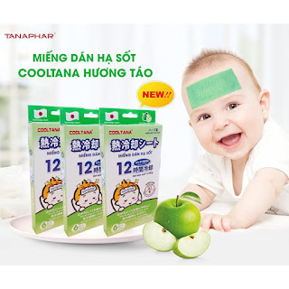 Miếng dán hạ sốt trẻ sơ sinh Cooltana Nhật Bản hương táo