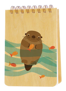 night owl paper goods cute little otter pocket notebook