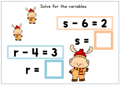 Math Solving Equation with Variables Subtraction