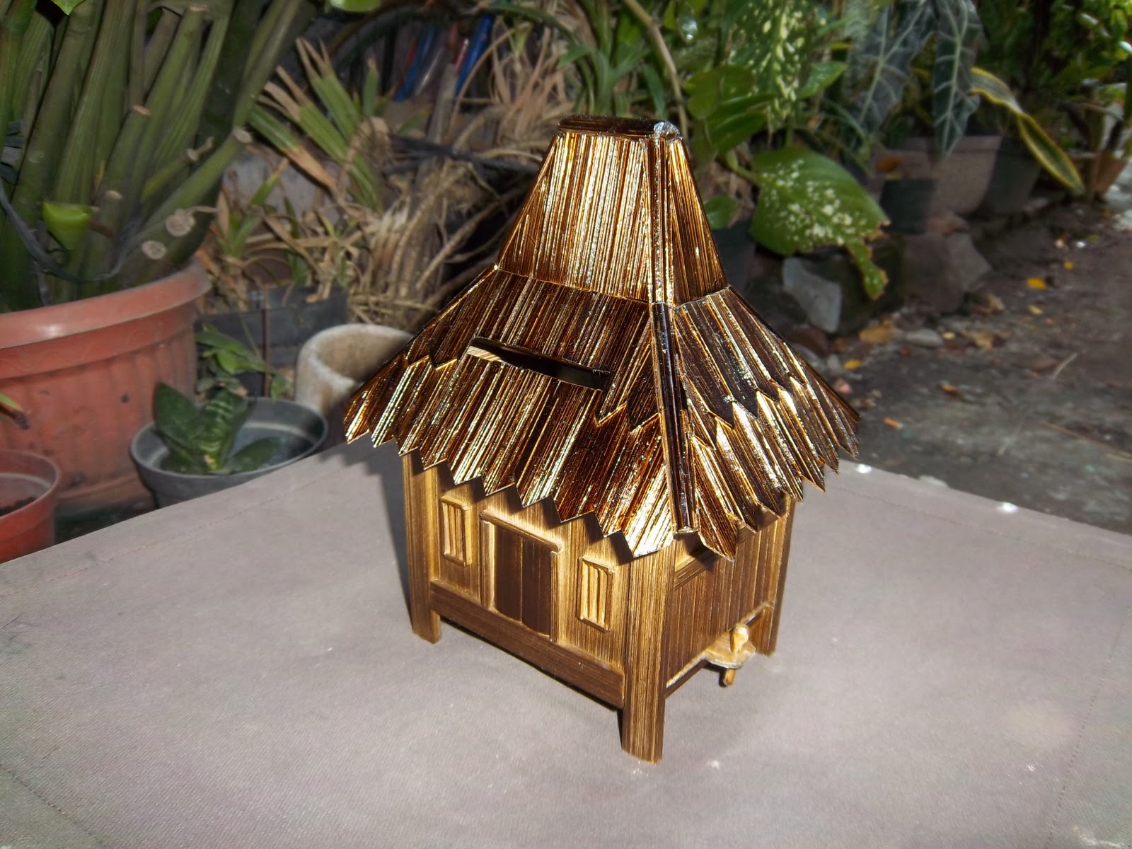 yogyakarta craft celengan bambu bentuk rumah  adat  jawa 