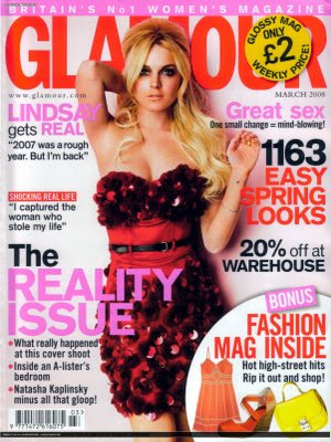 Lindsay Lohan in Glamour Cover  March 2008 Issue