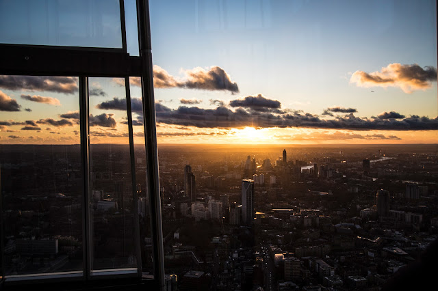 Panorama al tramonto dal The Shard-Londra