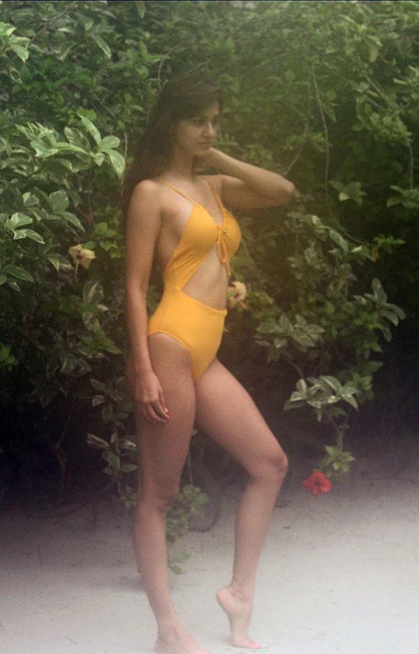 disha patani yellow bikini sexy body hot bollywood actress