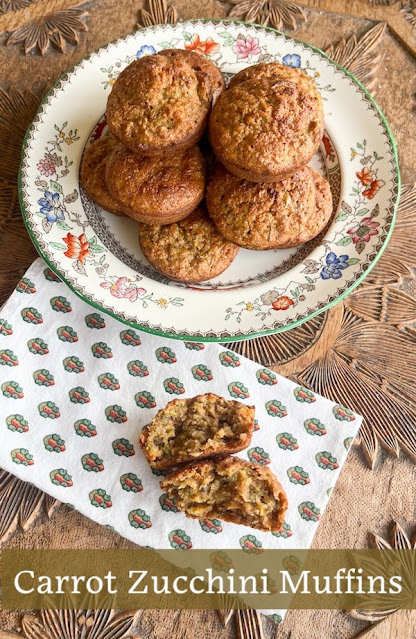 Food Lust People Love: Sweet and tender, these carrot zucchini muffins are baked with a mix of white and whole wheat flour, sweetened with honey and full of healthy vegetables!