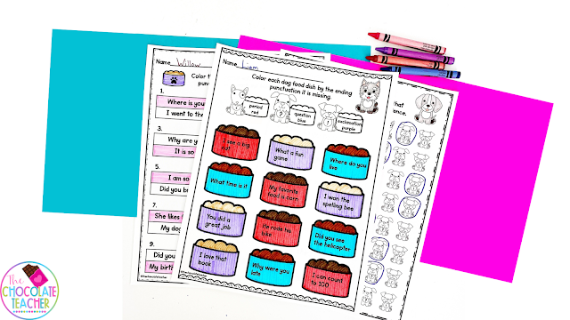 Worksheets like these are a fun way to get in even more independent punctuation practice with your students.