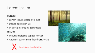 Sample slide showing the problem of overlapping images