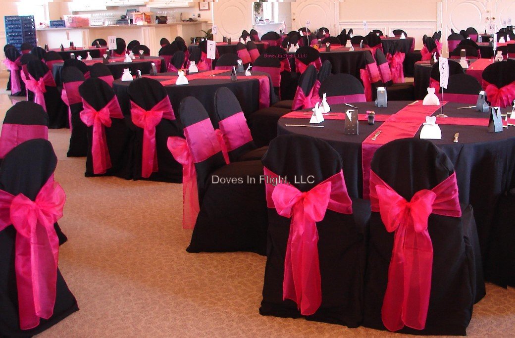 pink and black wedding centerpieces