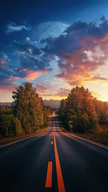 Road Nature Landscape Wallpaper for iPhone