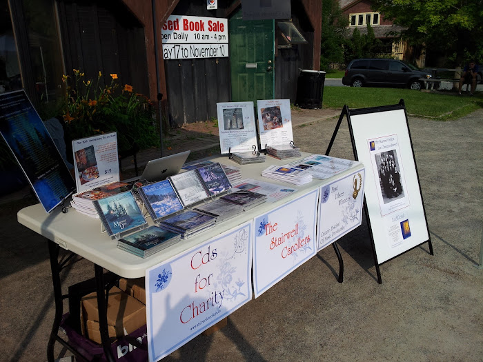 Stairwell Caroller booth at the Manotick Farmers Market