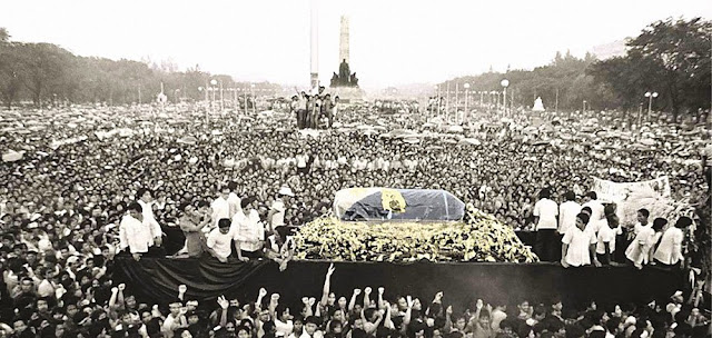 Funeral procession of Benigno Aquino Jr. along Rizal Park, Manila, 1983