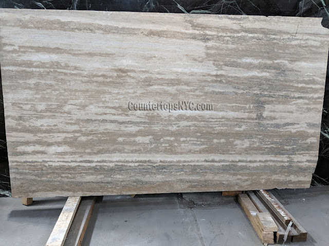 Silver Travertine Slab NYC