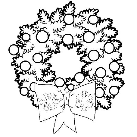 Printable Christmas Coloring Pages on Christmas Wreath Coloring Pages  Wreath Ornaments