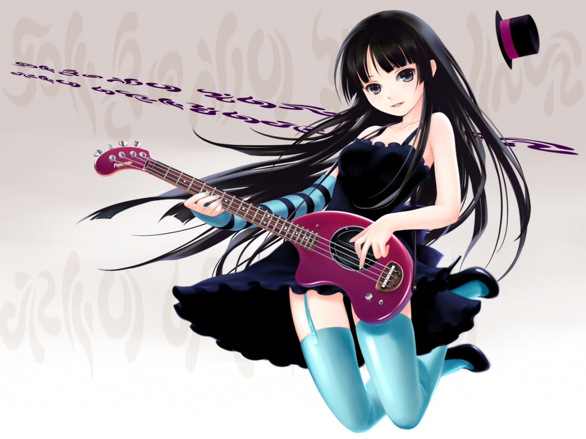 Cute Anime Girl Guitar Wallpaper