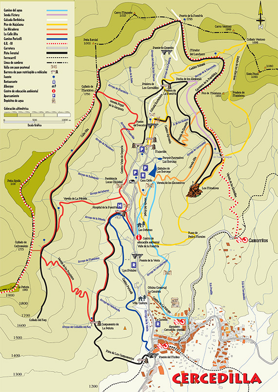 Mapa de Sendas por el Valle de la Fuenfría - Pincha en la imagen para ampliar