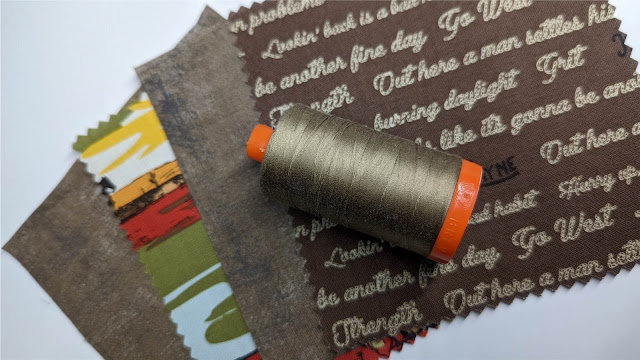 John Wayne fabrics and Aurifil thread
