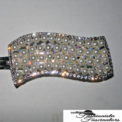 silver barrette hair clip with white pearls Nairobi Kenya