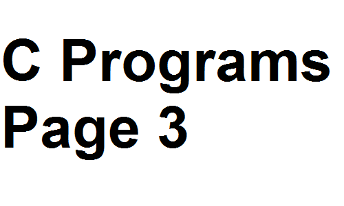 C Programs Page 3