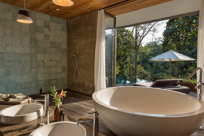 bathroom, bathtub, balinese