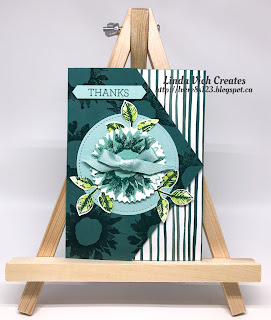 Linda Vich Creates: Painted Harvest Fancy Fold Flap Card. A delightful medley of Tranquil Tide, Lemon Lime Twist and Pool Party bring to life a Painted Harvest sunflower on this fancy flap card.