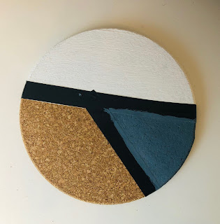 Painted cork mat with tape