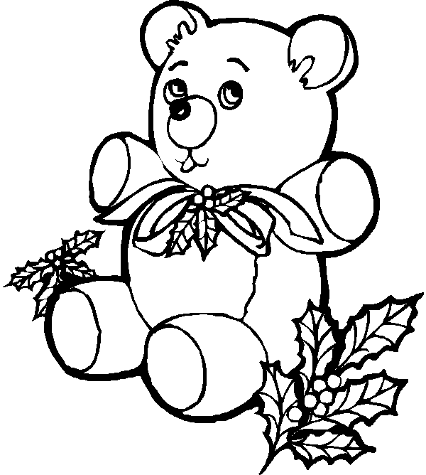 Christmas of Sinterklas: Cute christmas teddy bear coloring pages and