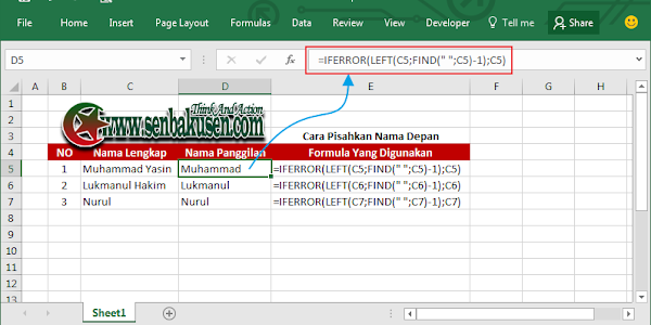 Cara Pisahkan Nama Depan dan Nama Belakang Secara Otomatis Menggunakan Rumus Excel