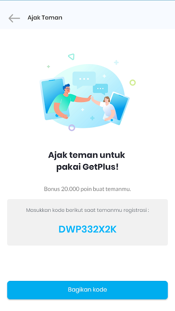 Kode Referral GetPlus Bonus Reward 20.000 Poin