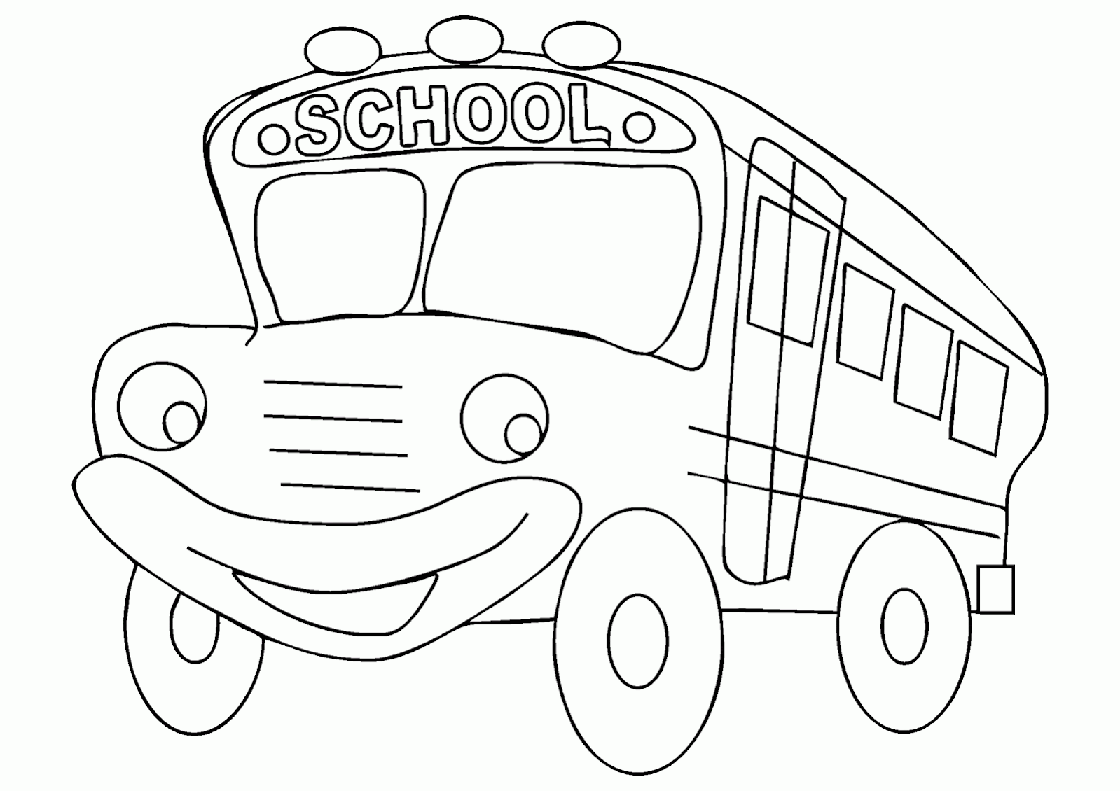 58 Gambar Bus Kartun Hitam Putih